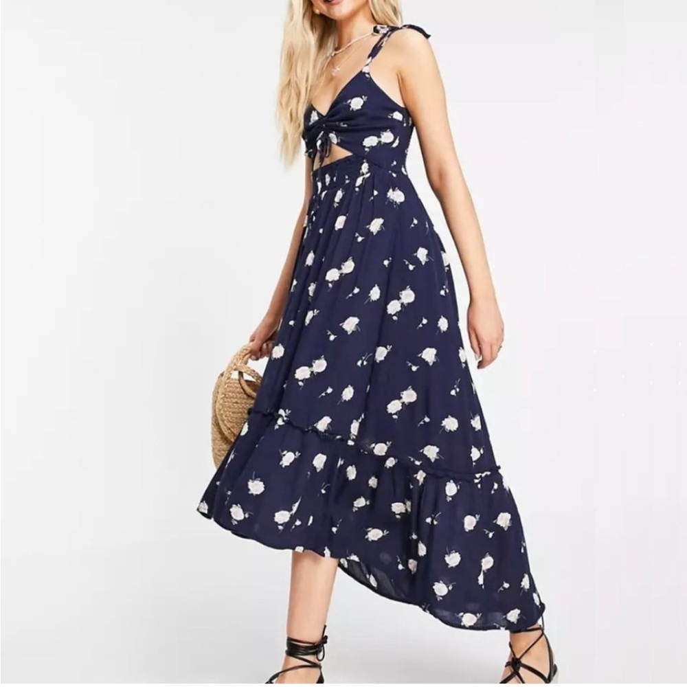 NWT Hollister floral maxi hi low dress